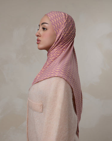 Icon Monogram Hoofddoek, Peach Blush